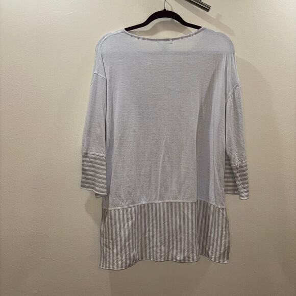 Iridium 100% Pima Cotton Striped Lagenlook Oversized Shirt – Size XS - Picture 4 of 10